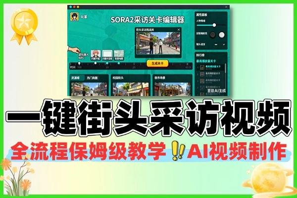 Coze工作流一键生成“SORA2街头采访“短视频