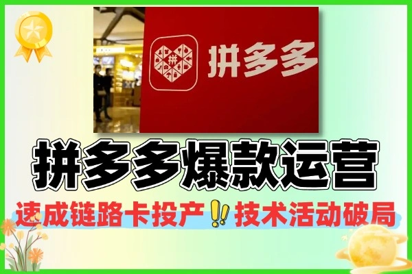 拼多多爆款速成链路运营卡投产技术活动破局