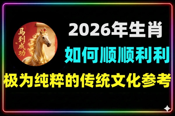 2026年生肖全解析如何一整年都顺顺利利！